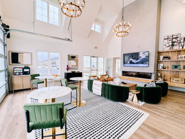 Alaina Park Clubhouse interior in Spring Hill, TN by McSwain Interior Designs