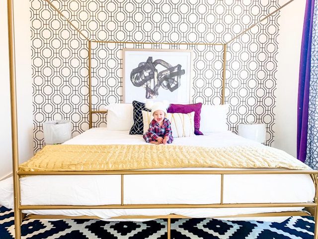 Vibe Nashville vacation home bedroom by McSwain Interior Designs